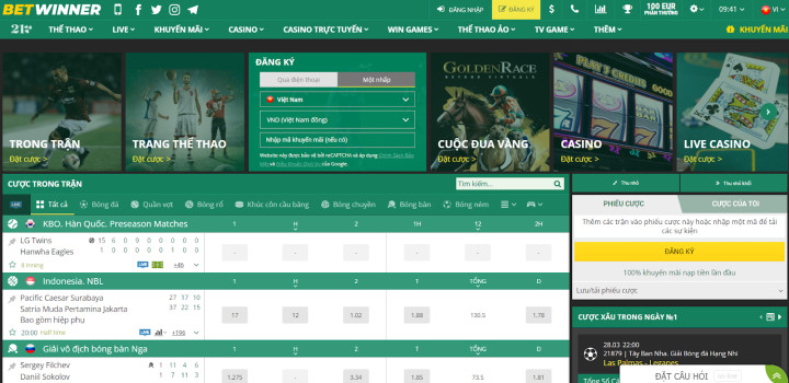 Betwinner Nhà cái tặng tiền trải nghiệm Khi Đăng Ký 2023