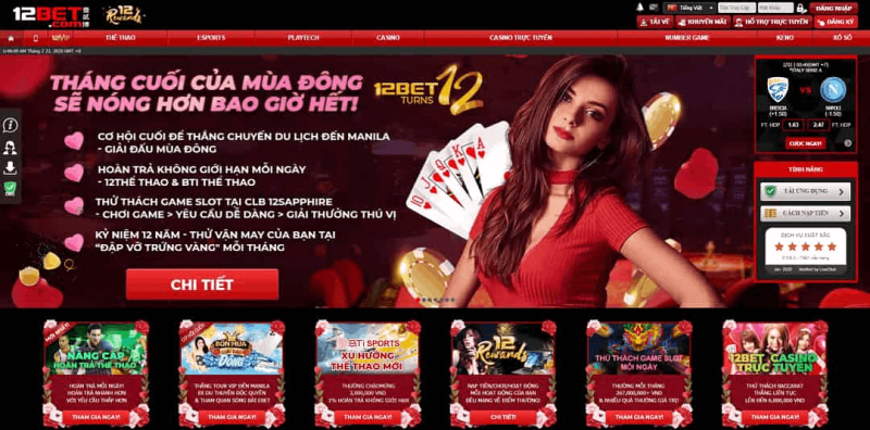 12Bet - Nhà cái tặng tiền cược free cho người chơi