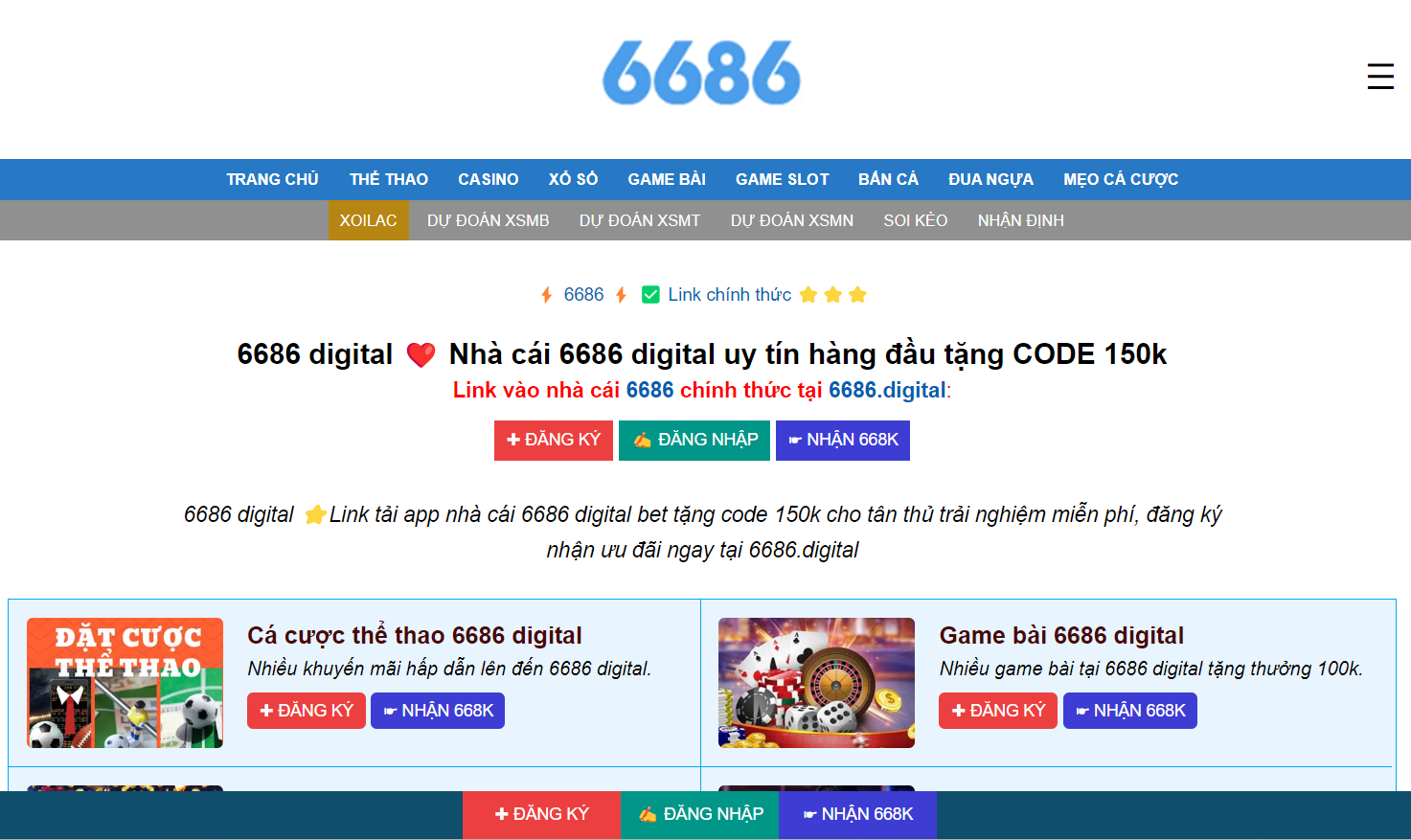 Nhà cái 6686 - Ưu đãi 100%, tặng 100k miễn phí